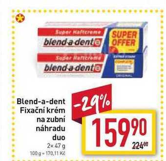 Blend-a-dent fixační krém na zubní náhradu duo 2x 47 g
