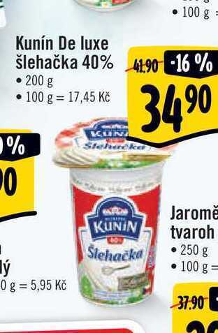 Albert Kunín de luxe šlehačka 40% 200 g nabídka