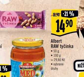 Albert Albert raw tyčinka 50 g nabídka