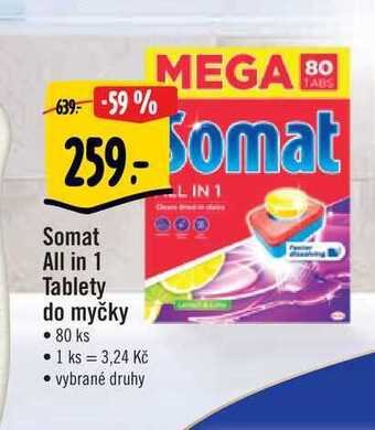 Albert Somat all in 1 tablety do myčky • 80 ks nabídka