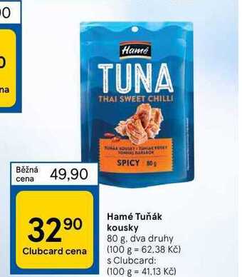 Tesco Hamé tuňák kousky 80 g nabídka