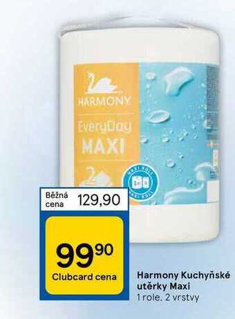 Tesco Harmony kuchyňské utěrky maxi 1 role. 2 vrstvy nabídka