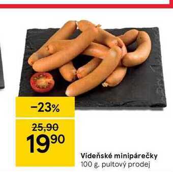 Tesco Vídeňské minipárečky 100 g nabídka