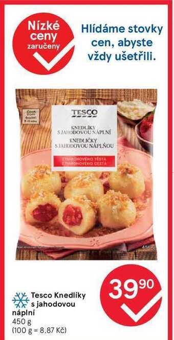 Tesco Tesco knedlíky s jahodovou náplní 450 g nabídka