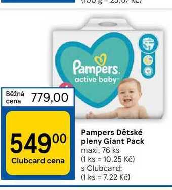 Tesco Pampers dětské pleny giant pack maxi, 76 ks nabídka