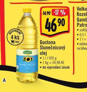 Albert Gustona slunečnicový olej nabídka