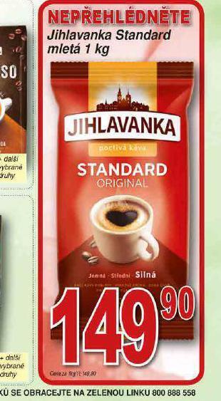 Lidl Jihlavanka standard mletá káva nabídka