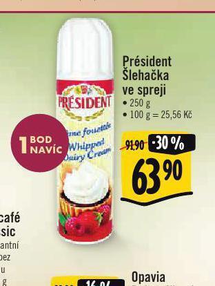 Albert Président šlehačka ve spreji nabídka
