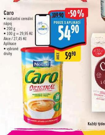 Albert Caro instantní cereální nápoj nabídka