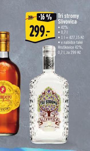 Albert Tri stromy slivovice nabídka