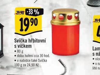 Albert Svíčka hřbitovní s víčkem nabídka