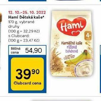 Tesco Hami dětská kaše nabídka