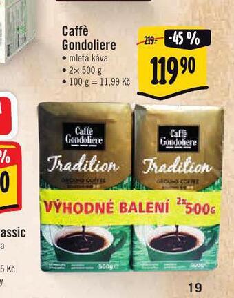 Jip Káva caffé gondoliere nabídka
