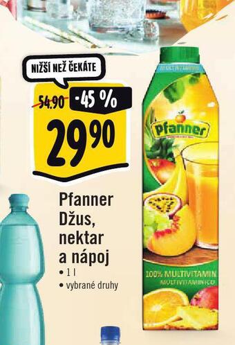 Jip Pfanner džus, nektar a nápoj nabídka