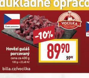 Billa Hovězí guláš nabídka