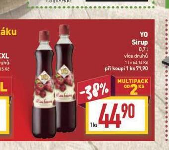 Billa Yo sirup nabídka