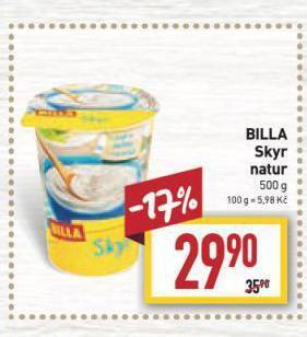 Billa Skyr natur nabídka
