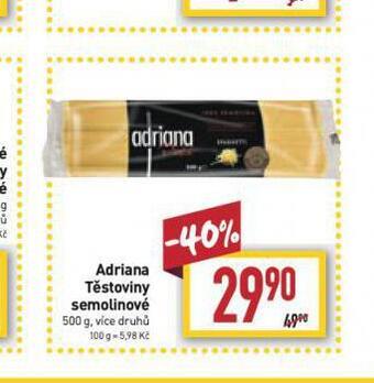Billa Těstoviny semolinové nabídka