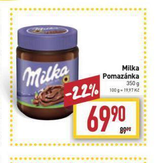 Billa Milka pomazánka nabídka