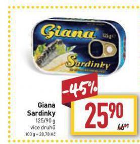 Billa Giana sardinky nabídka