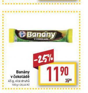 Billa Banány v čokoládě nabídka