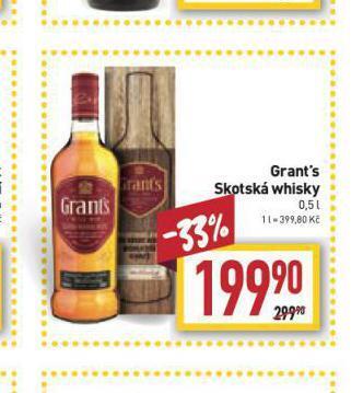 Billa Grant's skotská whisky nabídka