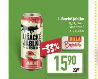 Billa Lišácké jablko nabídka