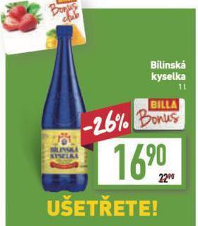 Billa Bílinská kyselka nabídka