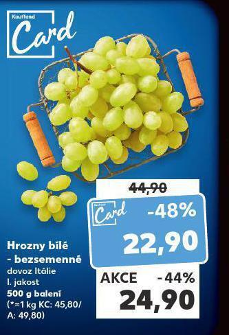Kaufland Hrozny bílé nabídka