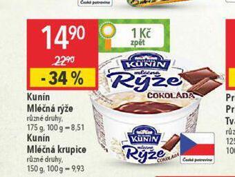 Globus Kunín mléčná krupice nabídka