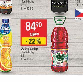 Globus Dobrý sirup nabídka