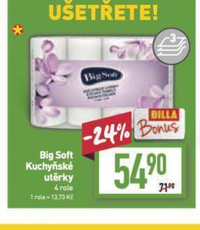 Billa Big soft kuchyňské utěrky nabídka