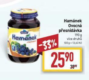 Billa Hamánek ovocná přesnídávka nabídka