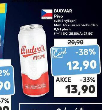Kaufland Pivo budvar výčepní nabídka