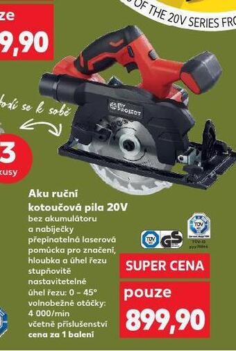 Kaufland Aku ruční kotoučová pila 20v nabídka