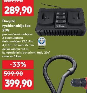 Kaufland Dvojitá rychlonabíječka 20v nabídka