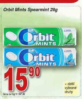 Hruška Orbit mints spearmint 28g nabídka