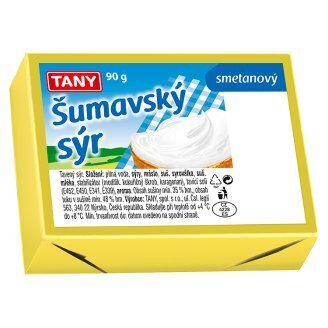 CBA Tany šumavský sýr (kostka) 90g, vybrané druhy nabídka
