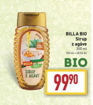 Billa Bio sirup z agáve nabídka