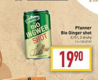 Billa Pfanner bio ginger shot nabídka