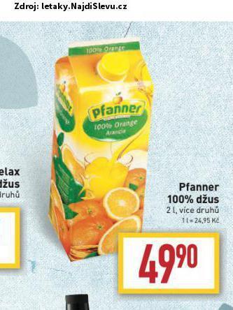 Billa Pfanner 100% džus nabídka