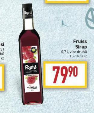 Billa Fruiss sirup nabídka