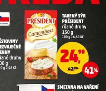 Penny Market Tavený sýr président nabídka