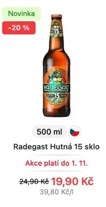 Radegast Hutná 15 sklo