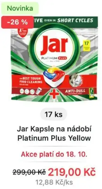 Jar Kapsle na nádobí Platinum Plus Yellow 17 ks