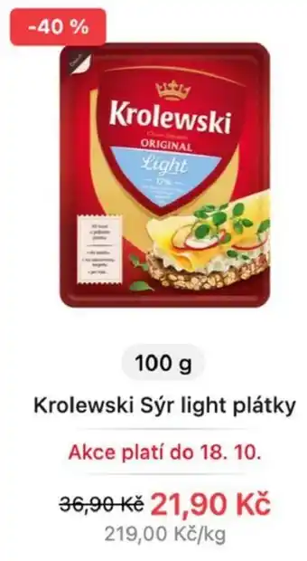 Krolewski Sýr light plátky 100 g