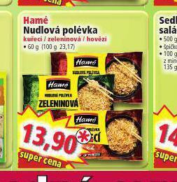 Norma Hamé nudlová polévka nabídka