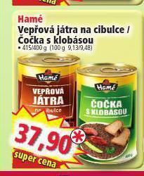 Norma Hamé vepřová játra na cibulce nabídka