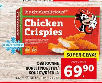 Lidl Obalované kuřecí nugetky / kousky / křídla nabídka