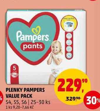 Plenky pampers value pack s4, s5, s6, 25-30 ks